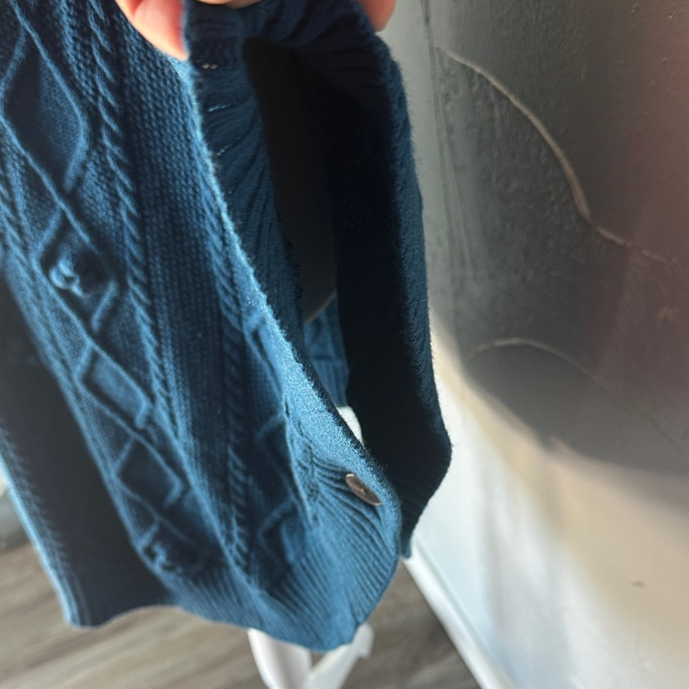 Talbots Deep Blue Knit Poncho - Picture 4 of 10